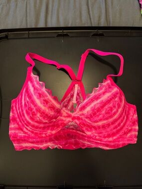 PINK Victoria's Secret Hot Pink Lace Underwire Bralette